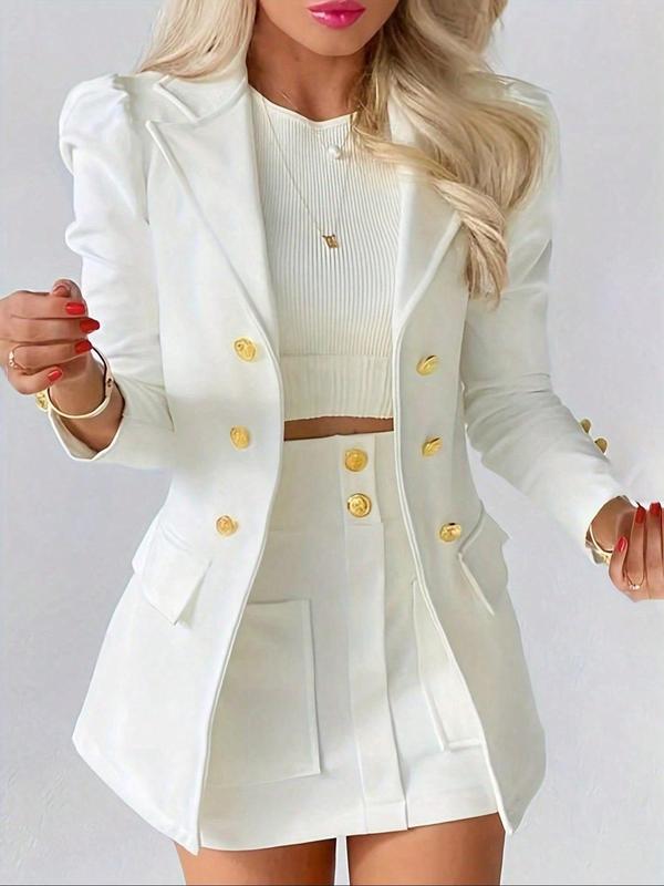 Elegant Two Piece Blazer And Skirt Set Refined For Women | Arlissea