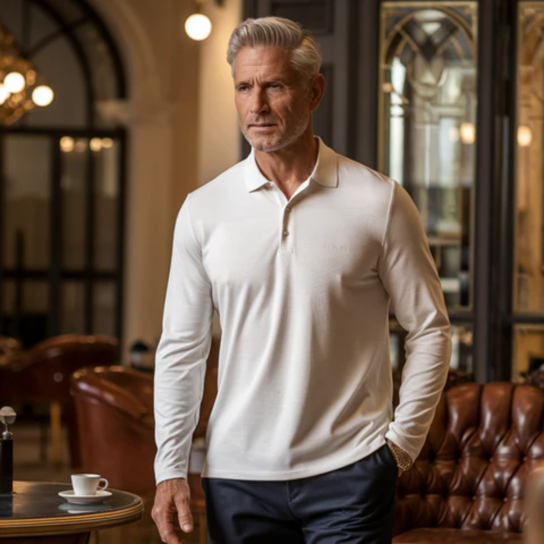 Long Sleeve Polo Shirt Classic For Men | Ray