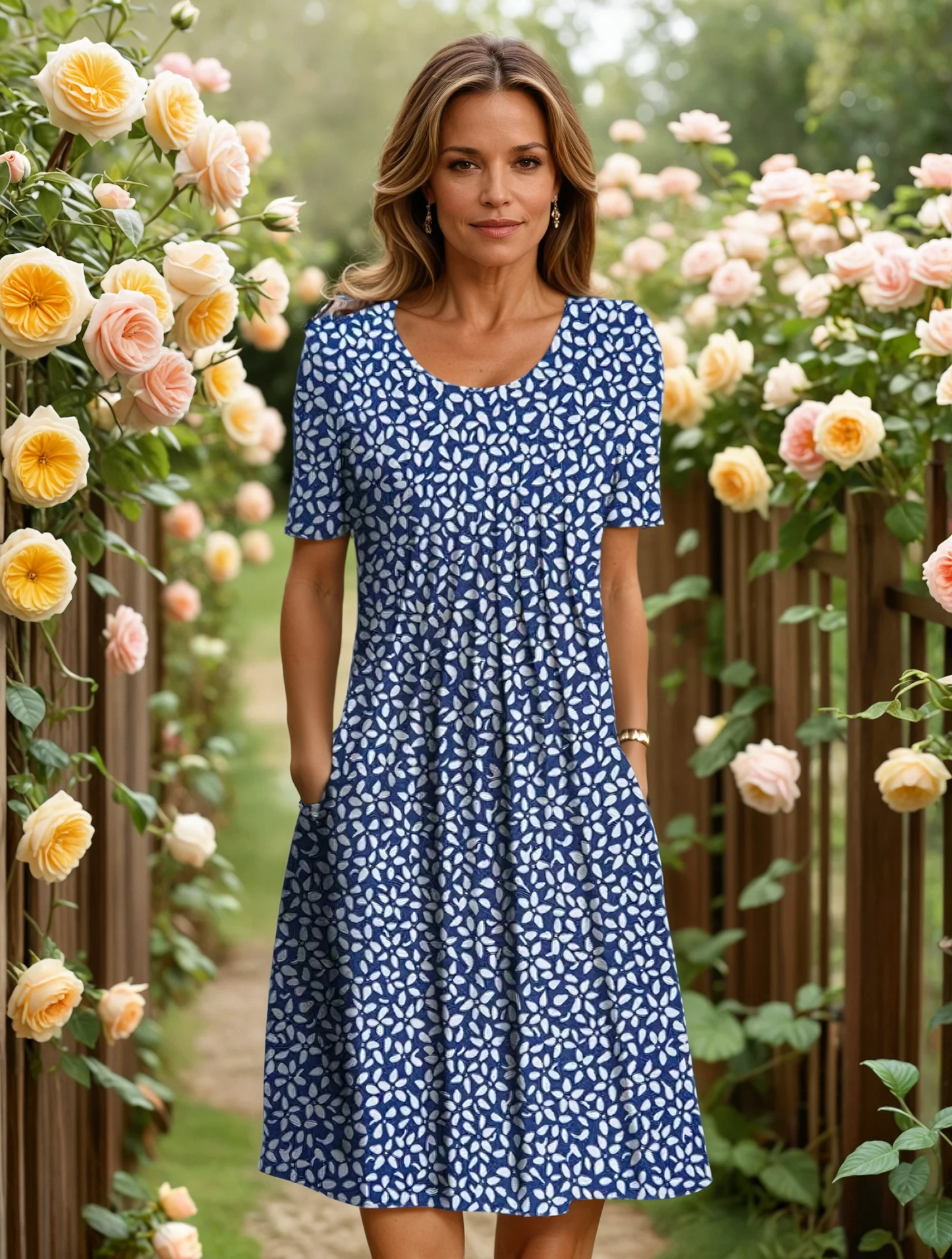 Elegant tummy-coverage everyday smart dress for women | Marianne -4