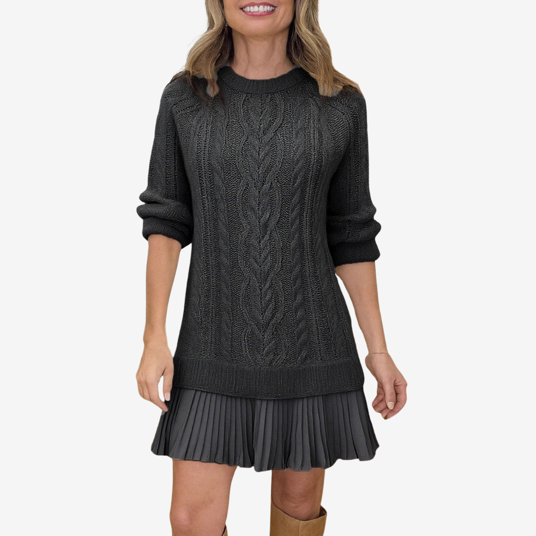 Cosy knit everyday sweater midi dress for women | Gaëlle -7