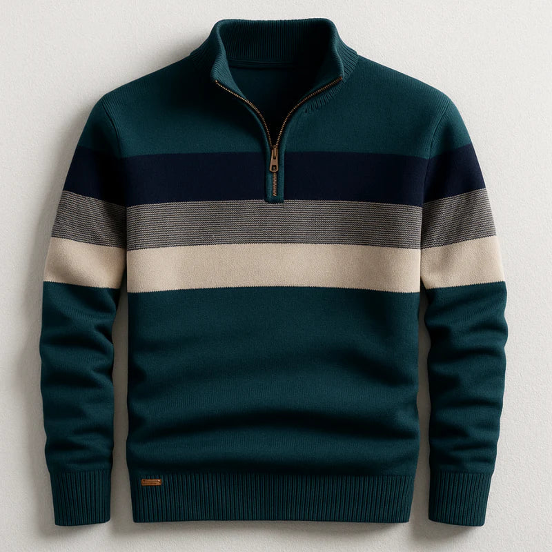 Stripe Quarter-Zip Sweater Cozy For Men | Ronan