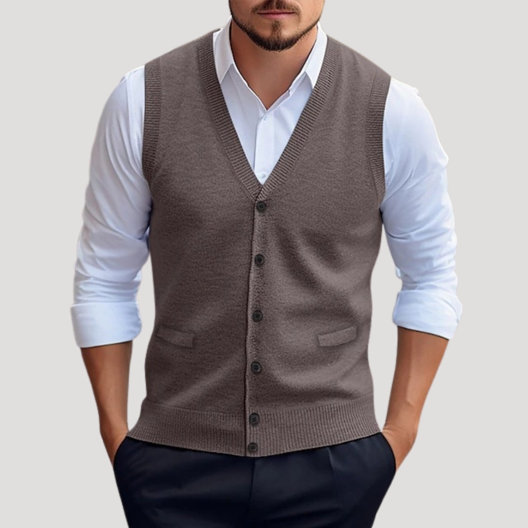 Elegant double-breasted classic coat for men -7