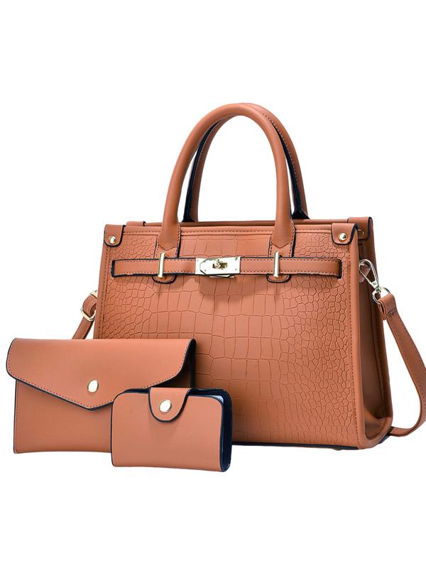 Crocodile Embossed Large Capacity Crossbody Handbag Set Chic For Women | Valentinae