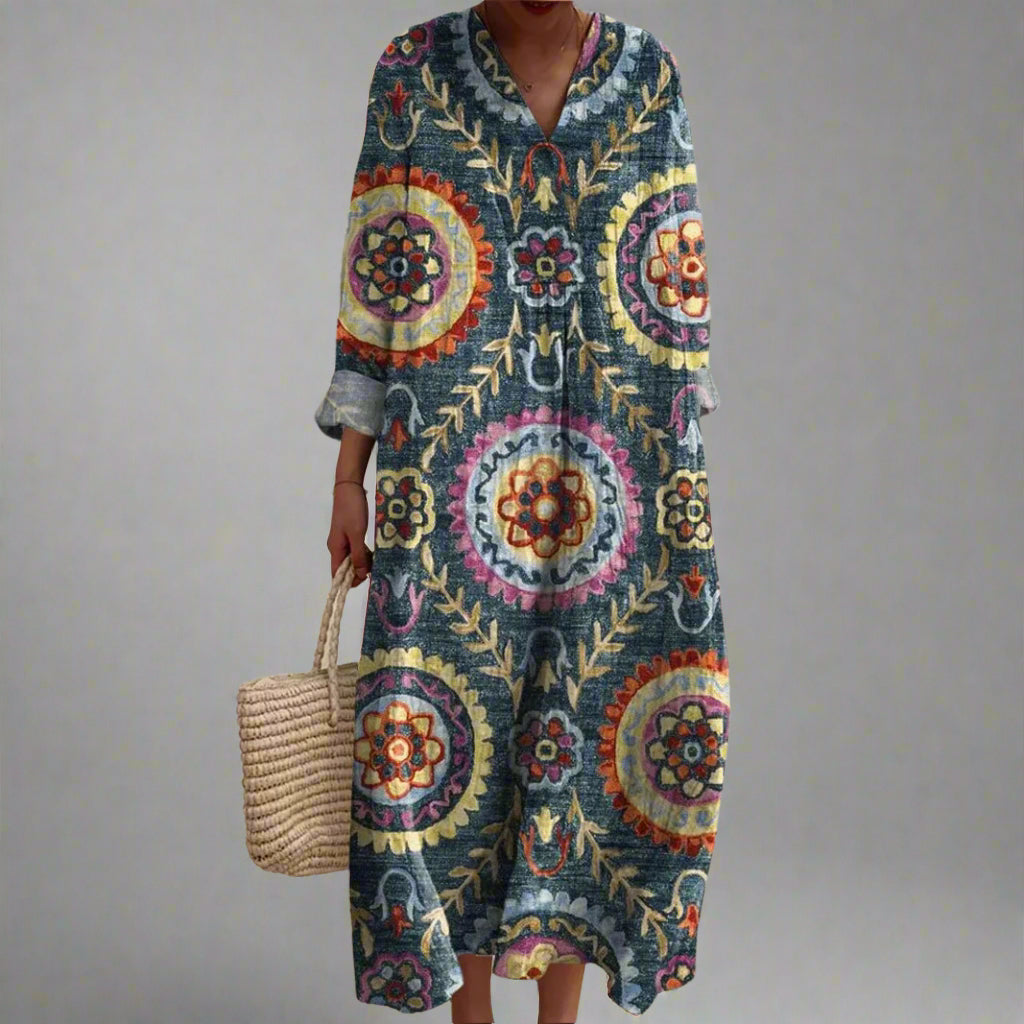 Chic geometric print everyday dress for women | Matilda - 1