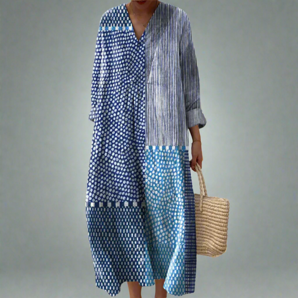 Chic geometric print everyday dress for women | Emerson - 1