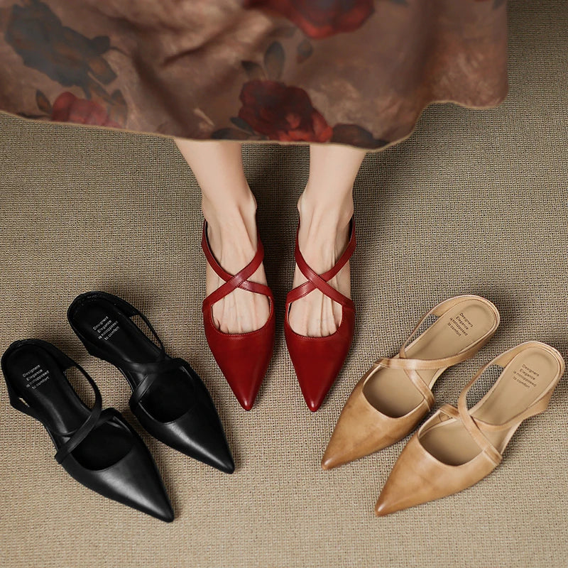Classic leather slip-on loafers for women | Aluna - 19
