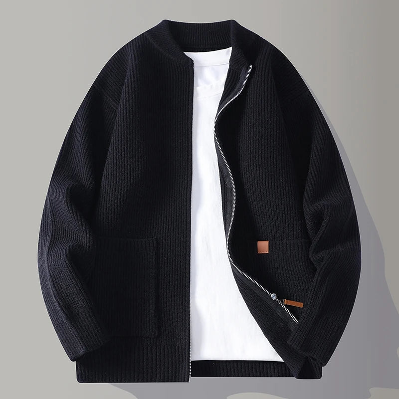Textured Zip Front Jacket Stylish For Men | Alveron