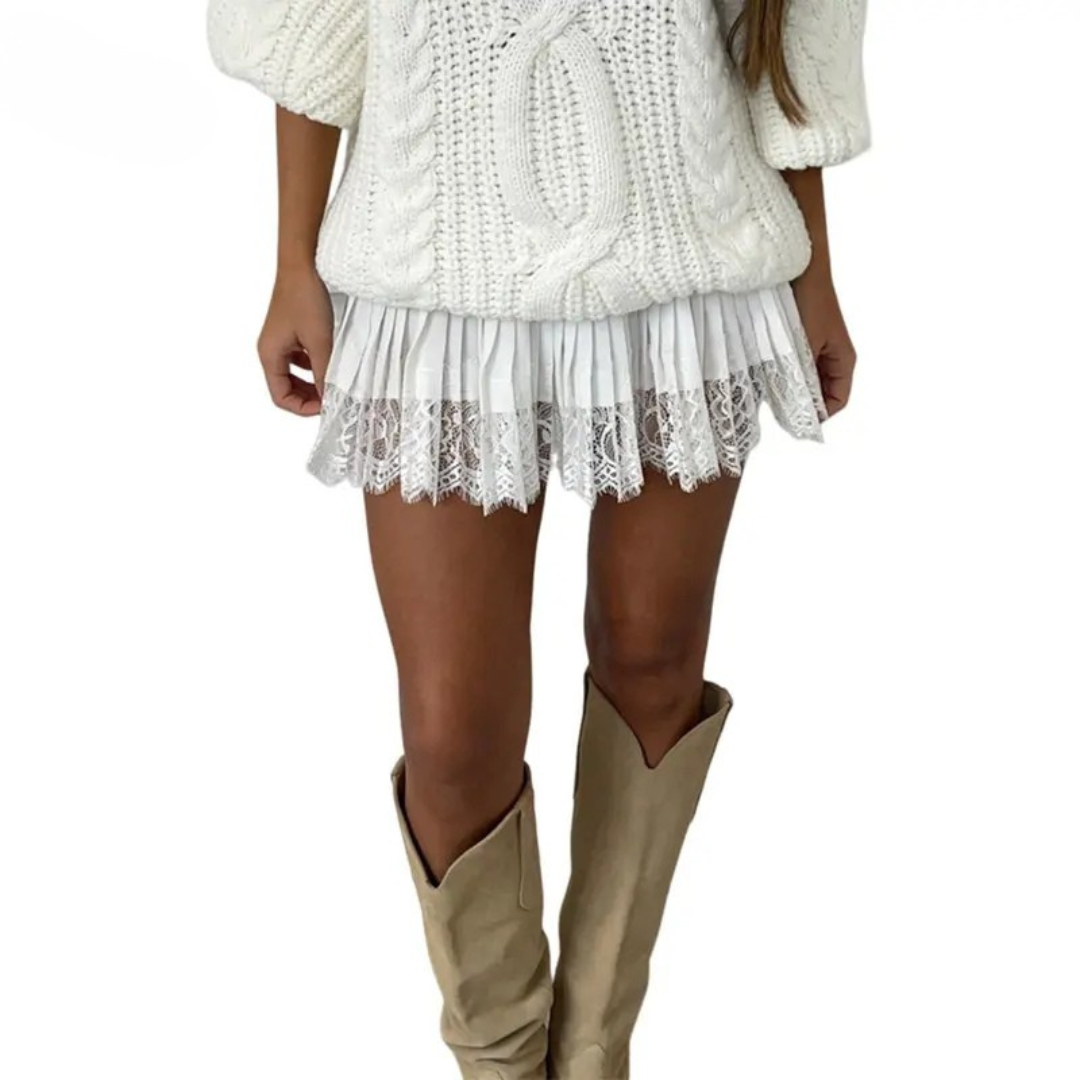 Low Waist Lace Mini Skirt Stylish For Women | Elowira