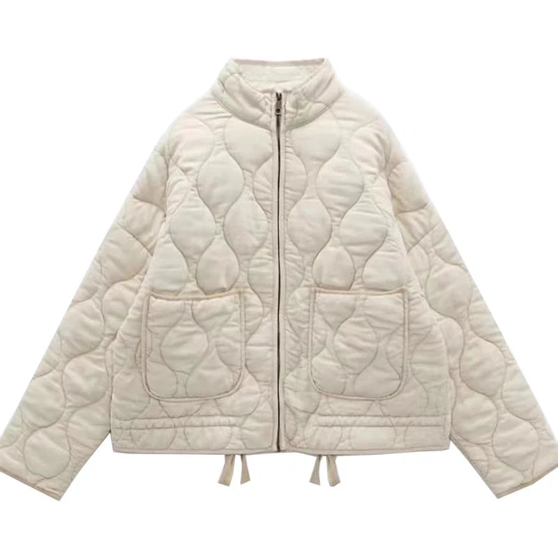 Quilted Zip Front Jacket Stylish For Women | Mirelda