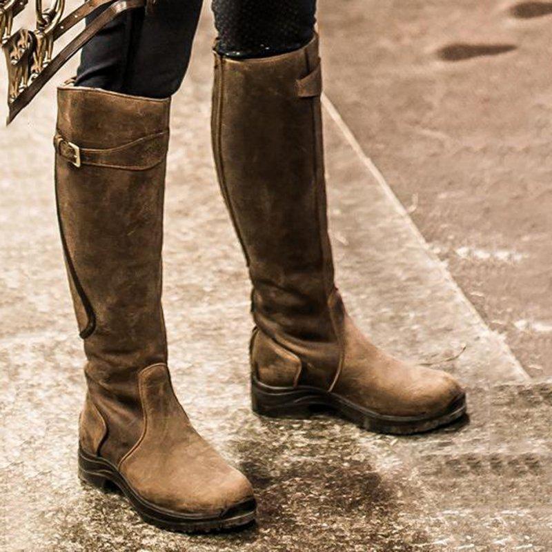 Classic knee-high leather boots for women | Knee - 5