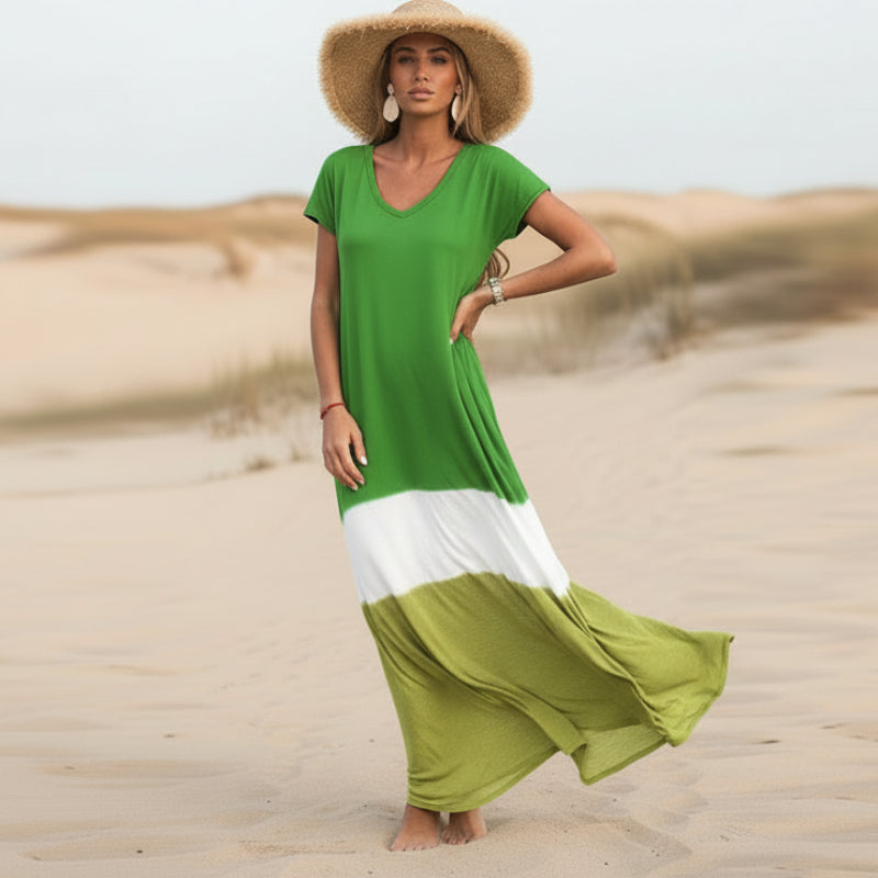 Relaxed boho tiered maxi dress for women - 6