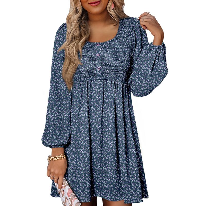 Casual Smocked Empire Waist A Line Dress Chic For Women | Clarimelle
