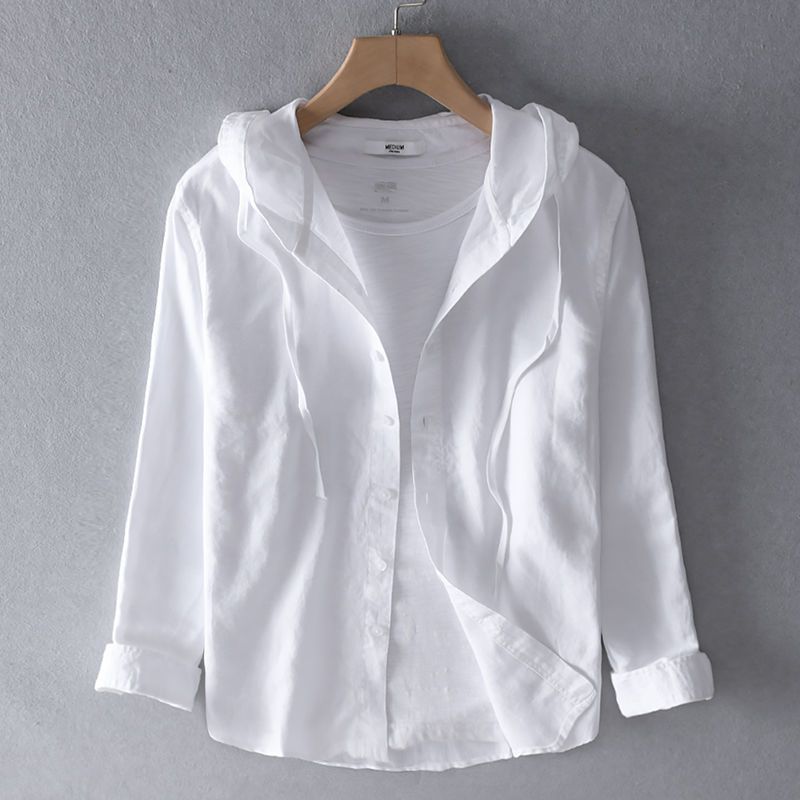 Lightweight Button-Up Hooded Shirt Classic For Men | Elion