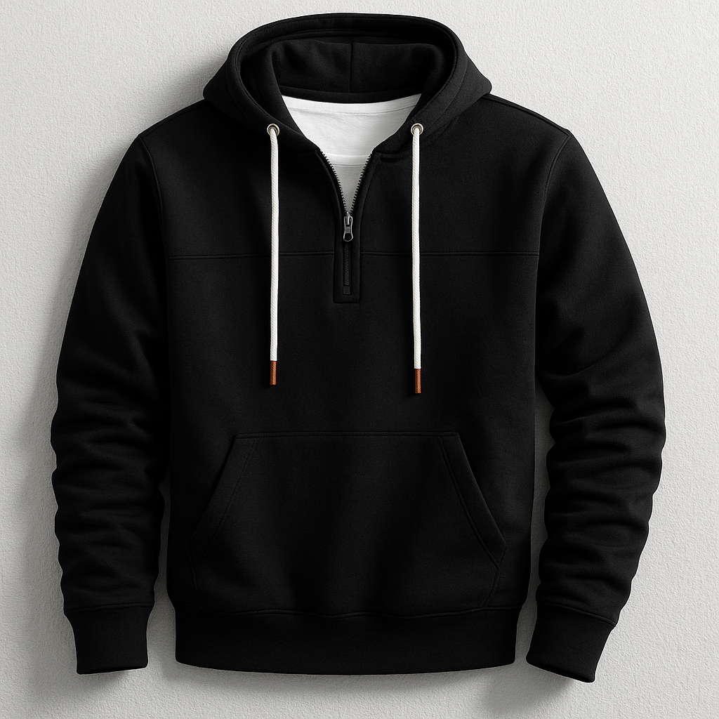 Quarter Zip Hooded Sweatshirt Trendy for Men | Nolan