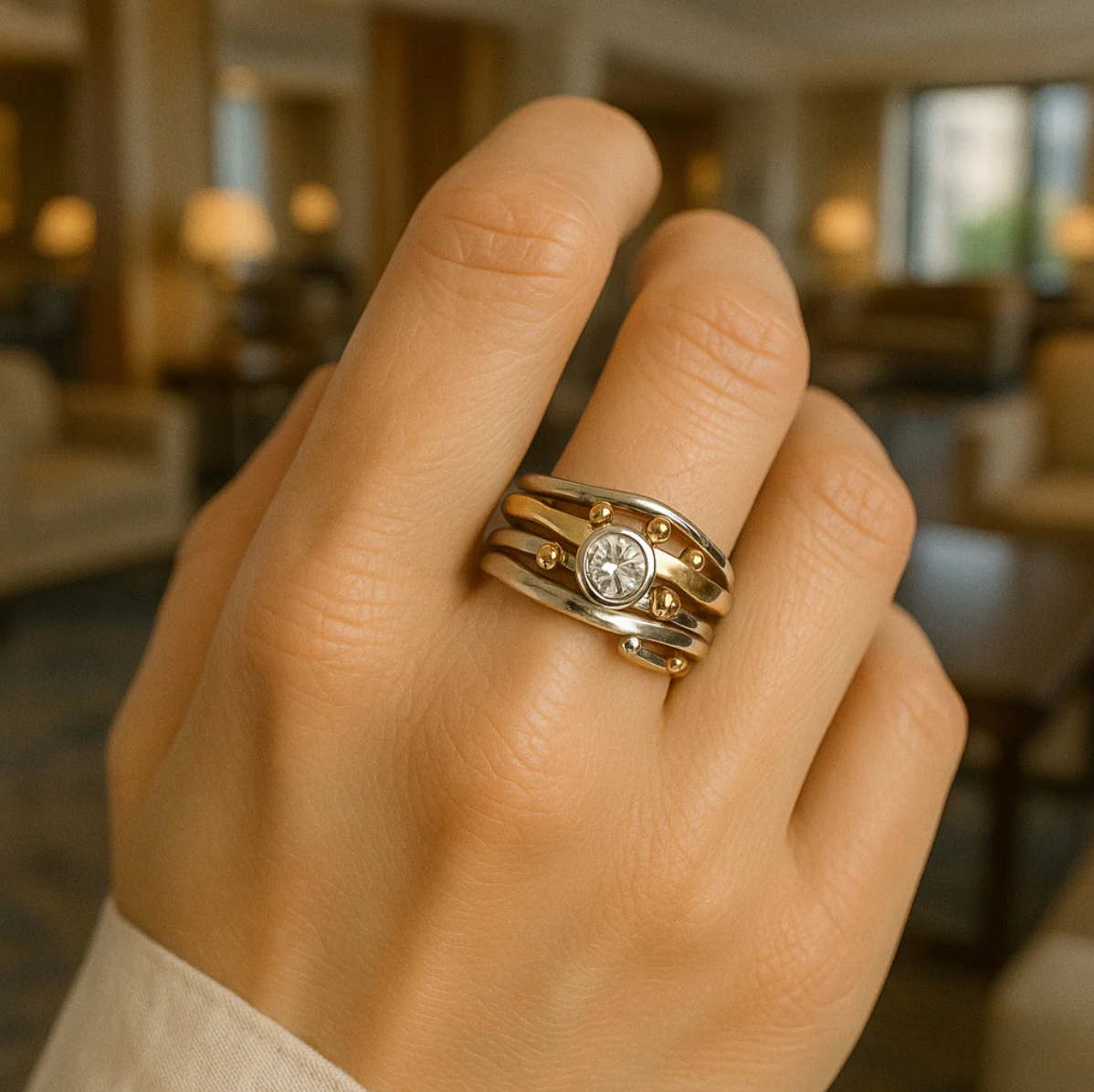 Elegant vintage gold zirconia ring for women | Royal -2