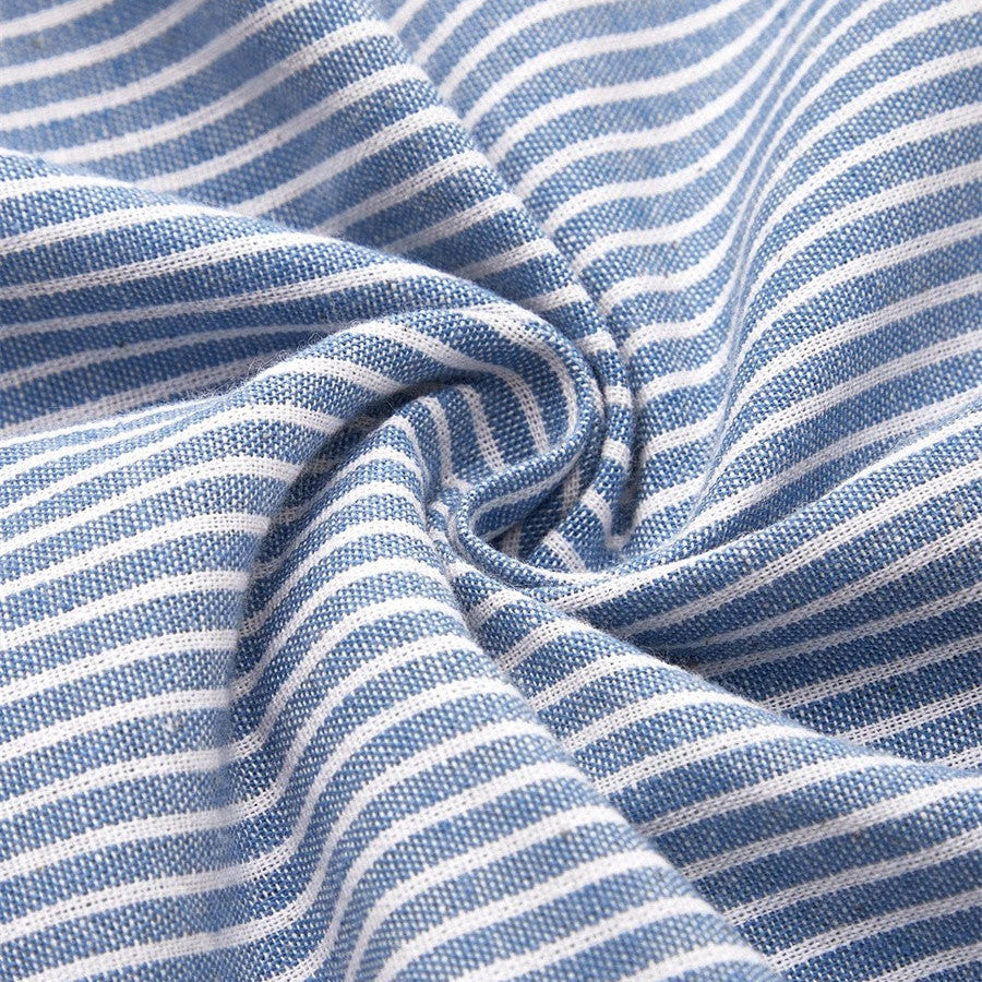 Classic striped everyday cotton midi dress for women | Lenna -2