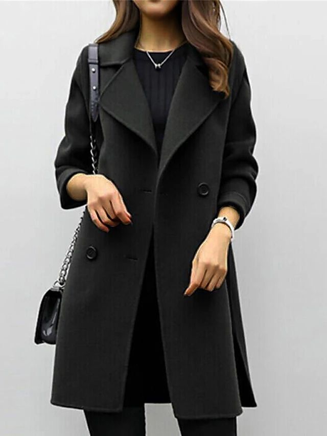 Elegant classic wool winter coat for women - 6