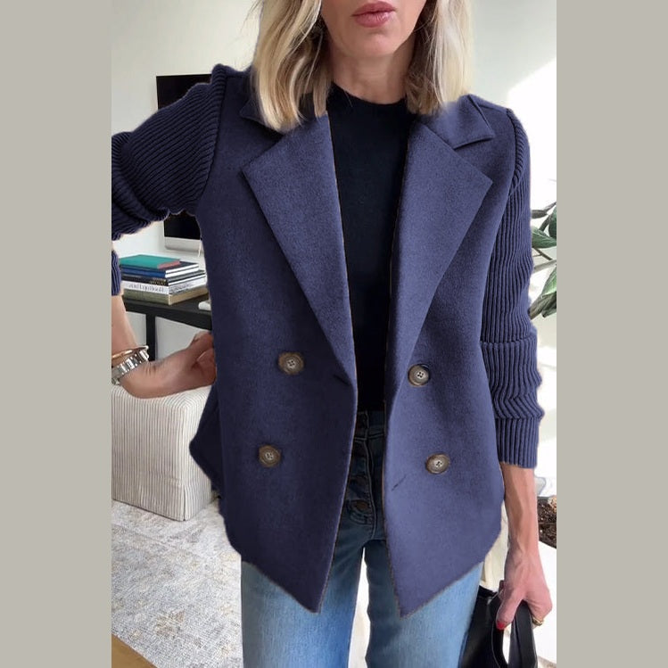 Classic casual button-front blazer for women | Alesia -9