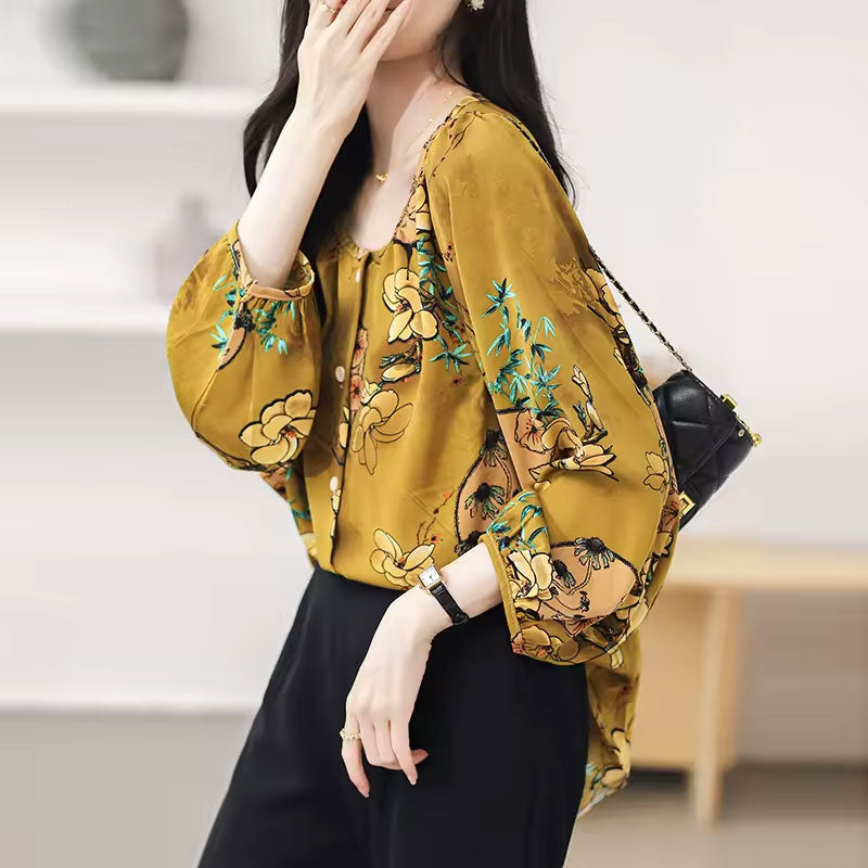 Classic everyday long-sleeve smart blouse for women | Abigail -13