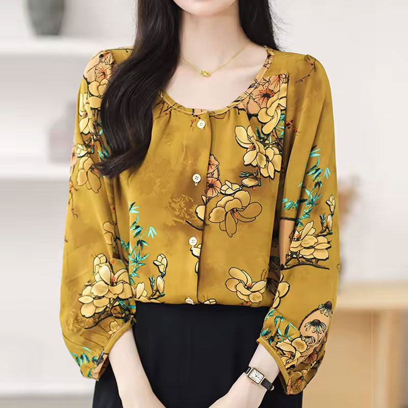 Classic everyday long-sleeve smart blouse for women | Abigail -5