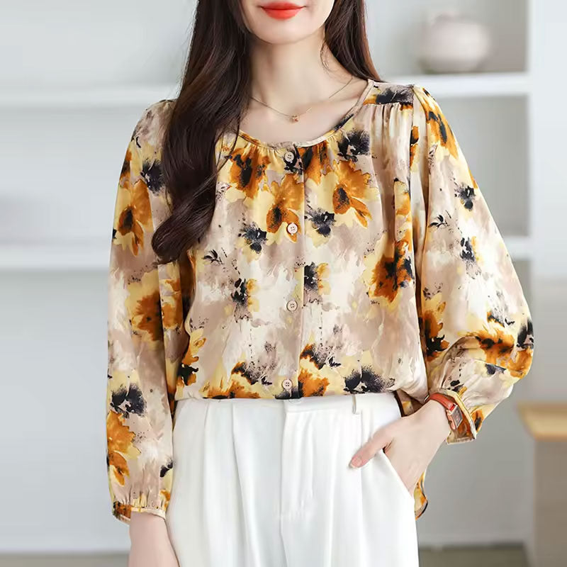 Classic everyday long-sleeve smart blouse for women | Abigail -6