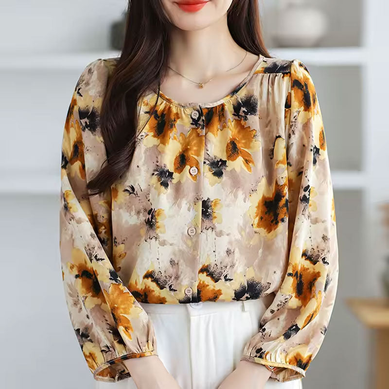 Classic everyday long-sleeve smart blouse for women | Abigail -8