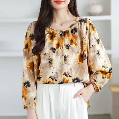 Classic everyday long-sleeve smart blouse for women | Abigail -10
