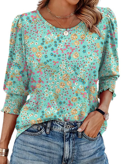 Elegant casual three-quarter sleeve everyday blouse for women | Emily -3