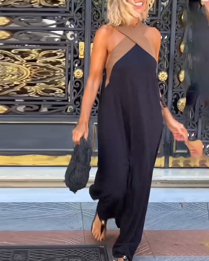 Cross Neck Long Dress Chic For Women | Selmira