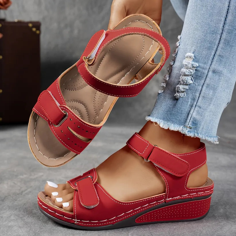 Classic orthopaedic wedge comfort sandals for women | Clara -3