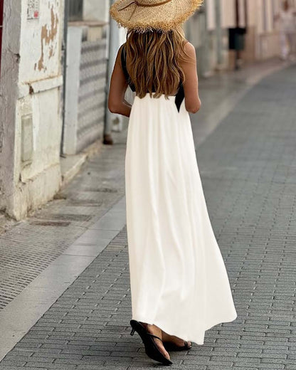 Cross Neck Long Dress Chic For Women | Selmira