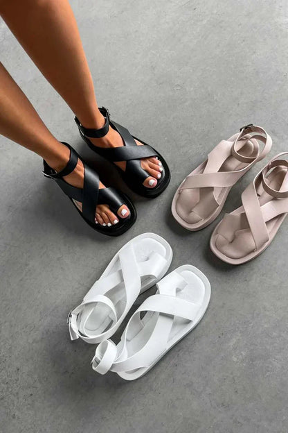 Lightweight open-toe glide sandals for women | Hallie -7