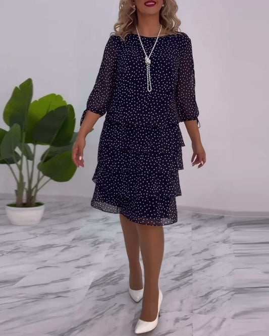 Elegant classic winter midi dress for women | Auterelle -1