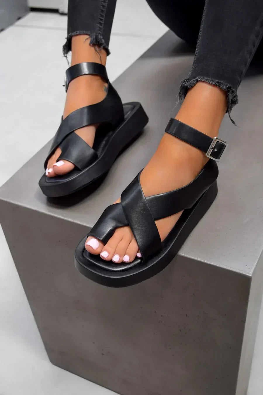 Lightweight open-toe glide sandals for women | Hallie -1