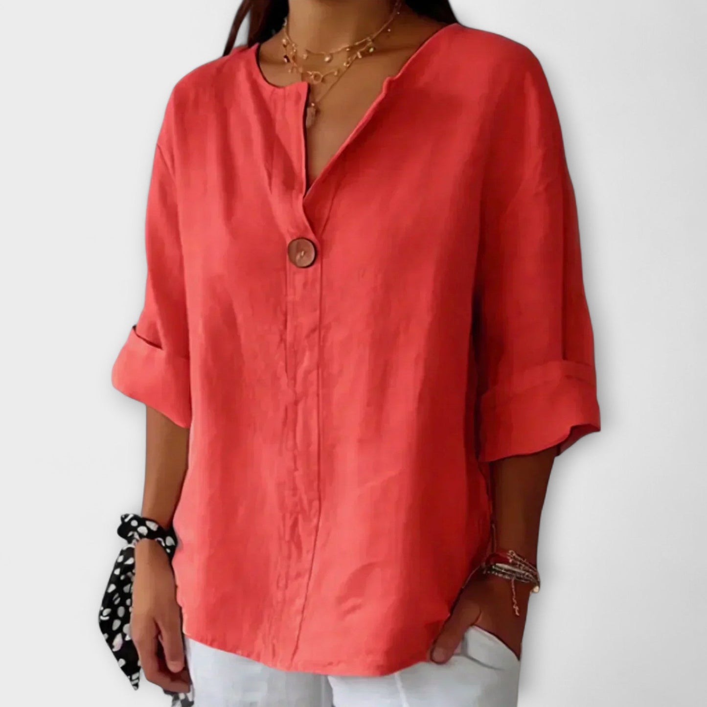 Elegant v-neck everyday blouse for women | Nicole - 4