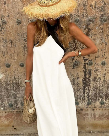 Cross Neck Long Dress Chic For Women | Selmira