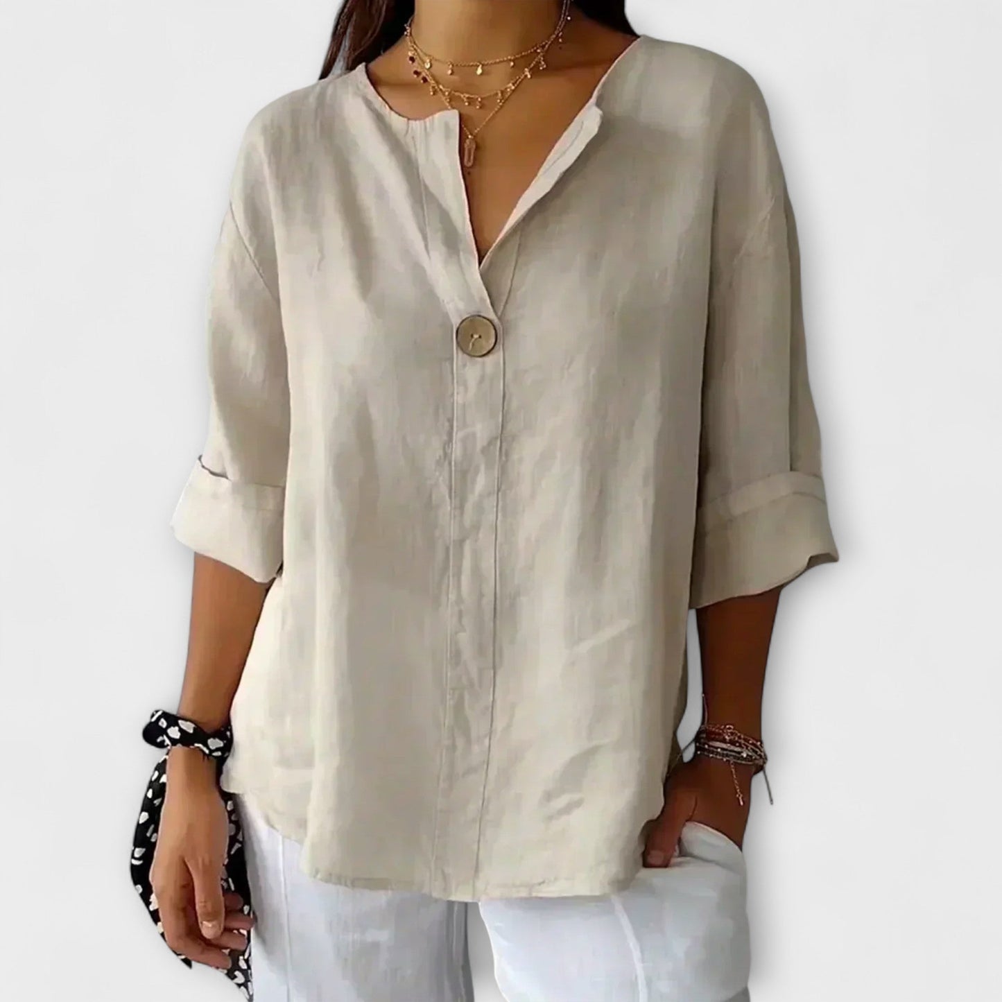 Elegant v-neck everyday blouse for women | Nicole - 2