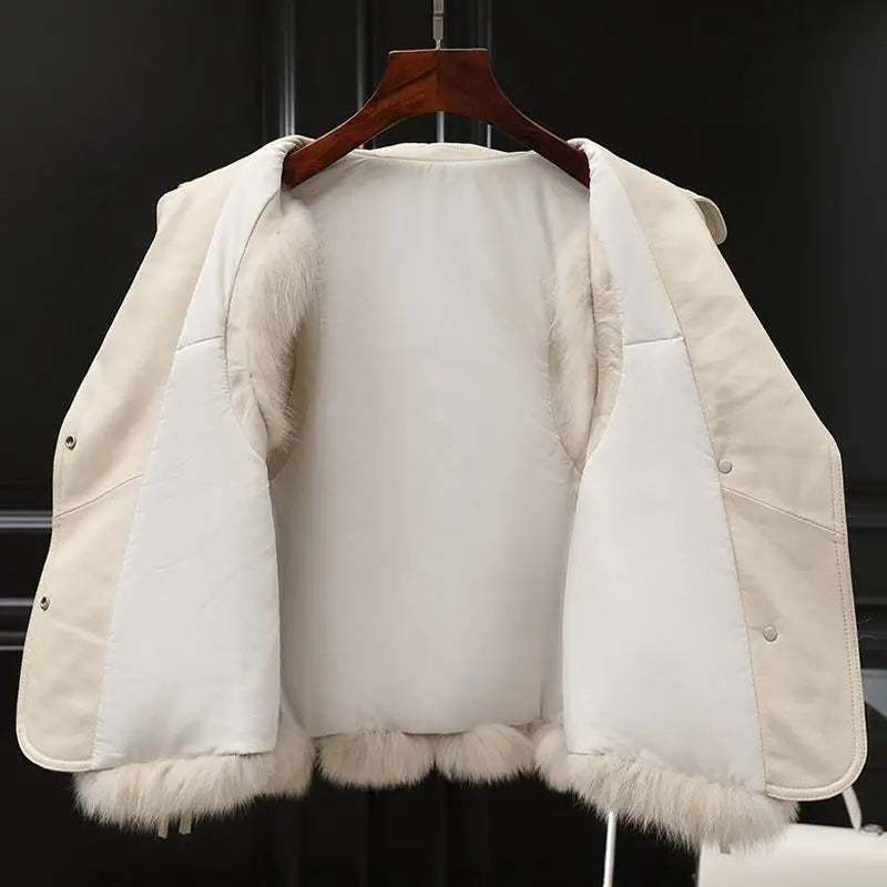 Elegant everyday faux fur sleeveless vest for women | Nereida -9