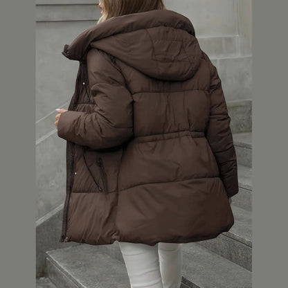 Elegant oversized hooded winter parka for women | Aurora -8
