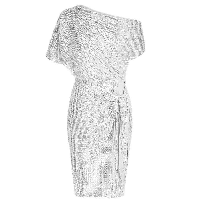 Elegant Off Shoulder Sequin Bodycon Dress Chic For Women | Ariselle