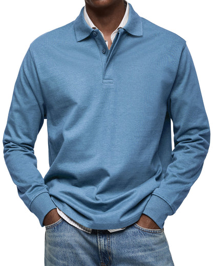 Classic Long Sleeve Polo Shirt Refined For Men | Tristan