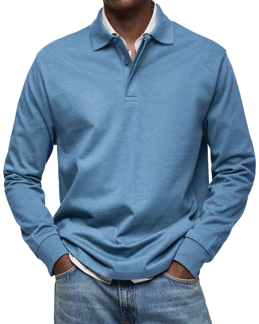 Classic Long Sleeve Polo Shirt Refined For Men | Tristan