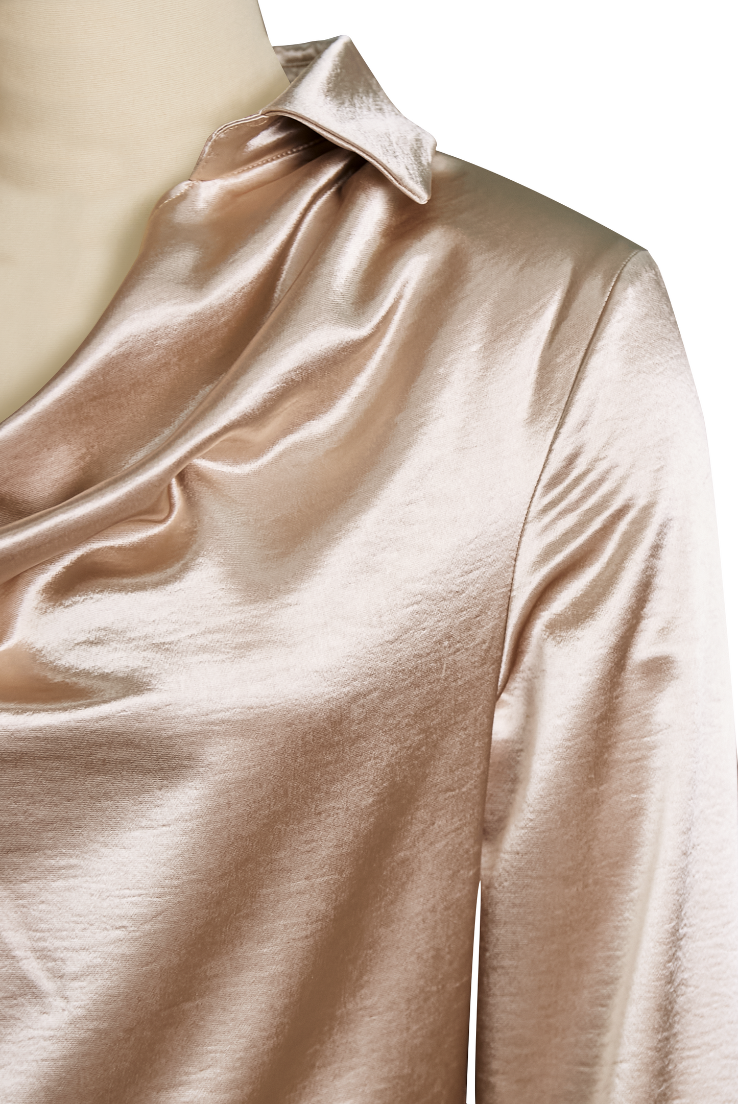 Elegant satin draped-neck blouse for women - 11