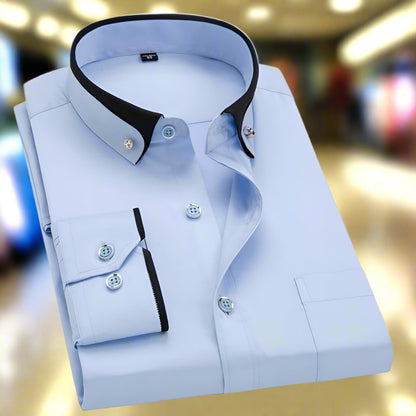 Contrast Collar Button Shirt Classic For Men | Jim