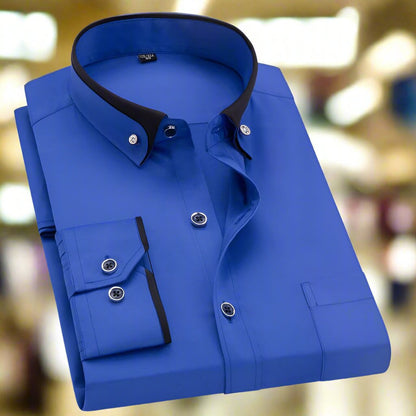 Contrast Collar Button Shirt Classic For Men | Jim
