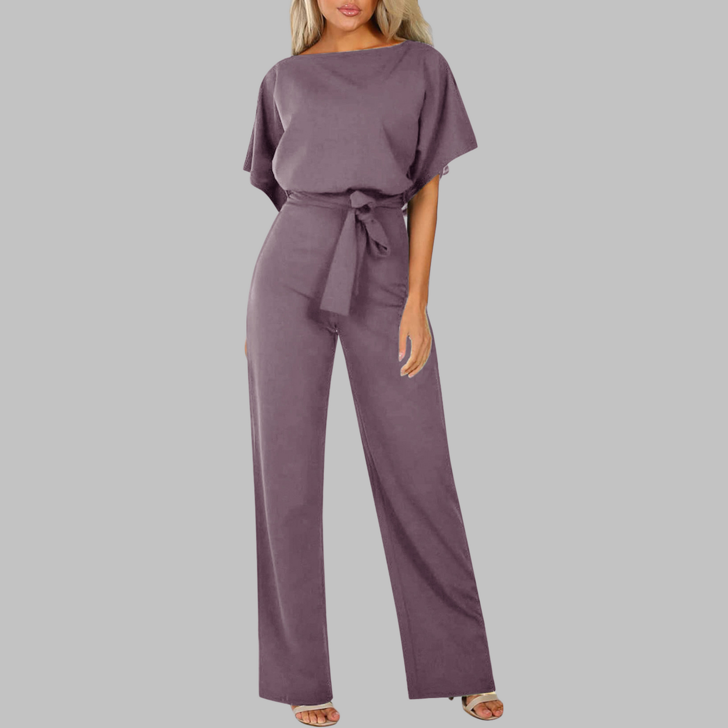 Casual Tie Front Batwing Sleeve Jumpsuit Chic For Women | Elanora