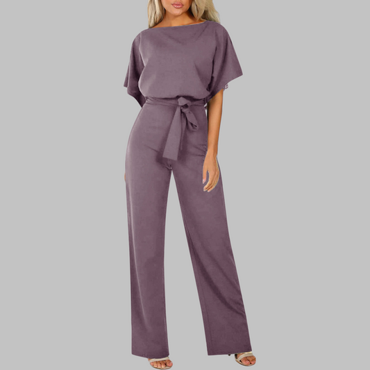 Casual Tie Front Batwing Sleeve Jumpsuit Chic For Women | Elanora