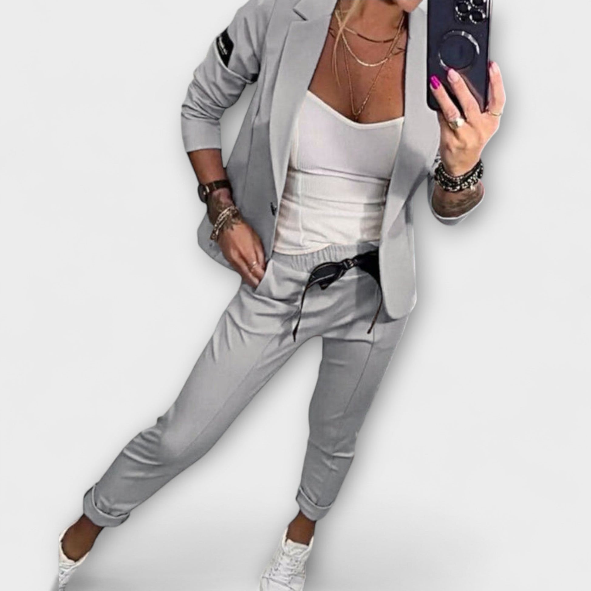 Smart blazer and trousers co-ord set for women | Malou - 3