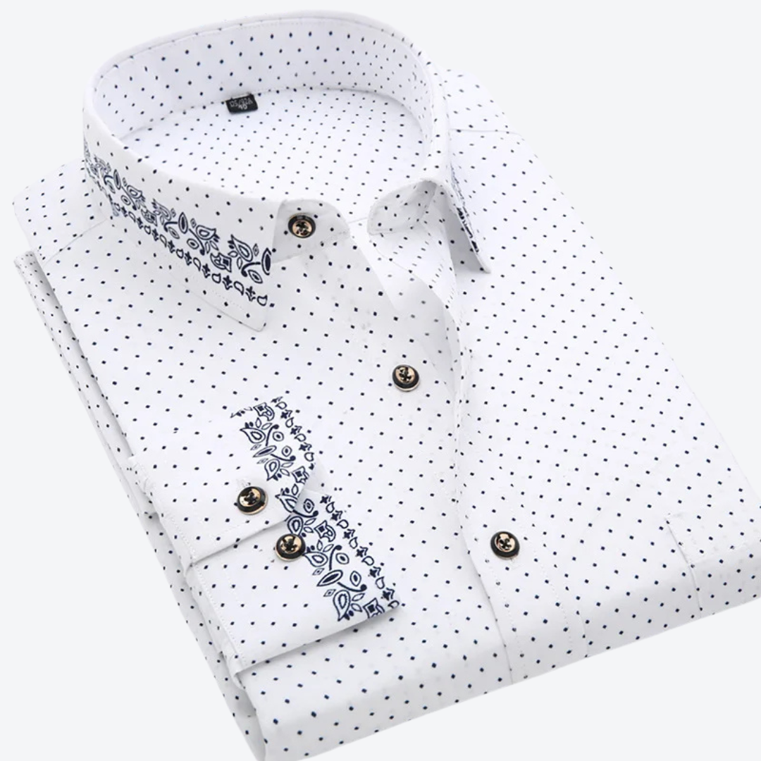 Nautical Print Long Sleeve Shirt Classic For Men | Marcellin
