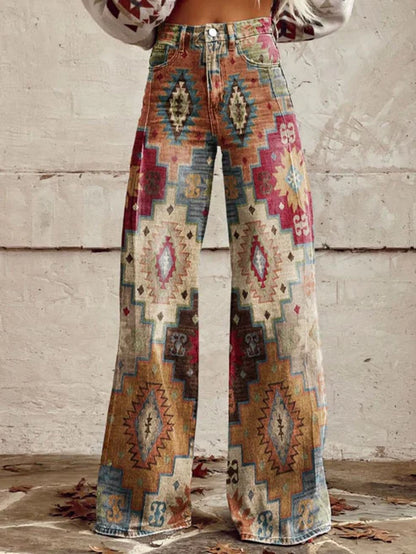 Vibrant retro wide-leg everyday trousers for women | Cirilla -13